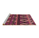 Sideview of Machine Washable Transitional Red Rug, wshpat3029brn