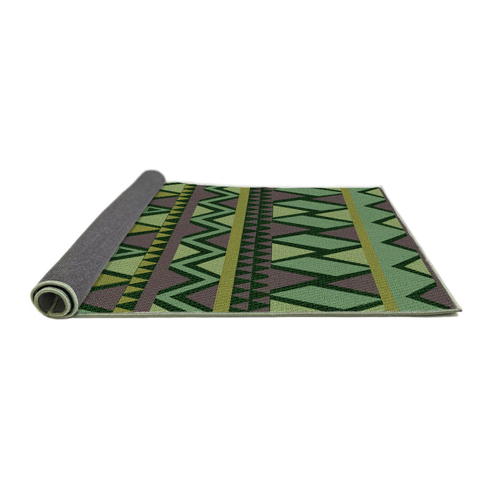 Thickness of Patterned Green Rug, pat3029grn