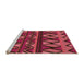 Sideview of Machine Washable Transitional Cherry Red Rug, wshpat3029org