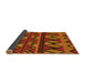 Thickness of Patterned Crimson Red Rug, pat3029yw