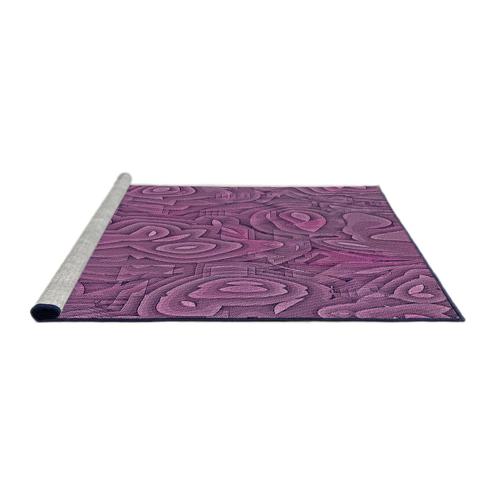Sideview of Machine Washable Transitional Orchid Purple Rug, wshpat303pur