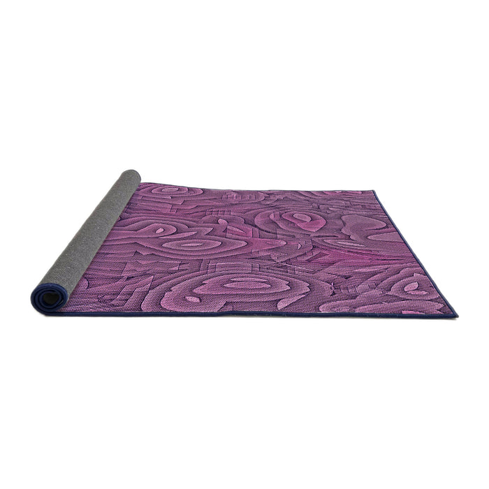 Thickness of Patterned Orchid Purple Rug, pat303pur