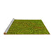 Sideview of Machine Washable Transitional Pistachio Green Rug, wshpat303yw