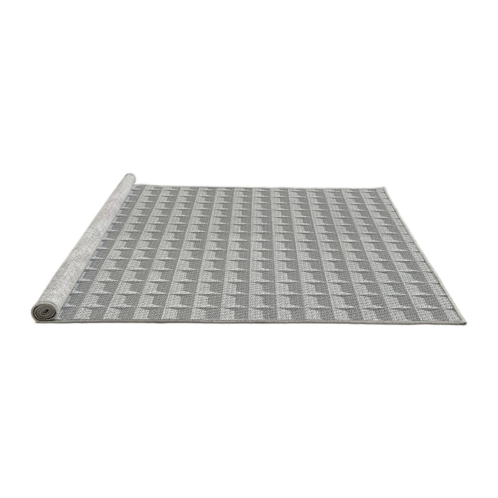 Sideview of Machine Washable Transitional Platinum Silver Gray Rug, wshpat3031gry