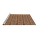 Sideview of Machine Washable Transitional Caramel Brown Rug, wshpat3032brn