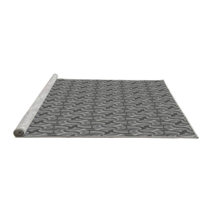 Sideview of Machine Washable Transitional Grey Gray Rug, wshpat3032gry