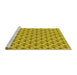 Sideview of Machine Washable Transitional Yellow Rug, wshpat3033yw