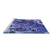 Sideview of Machine Washable Transitional Blue Rug, wshpat3034blu