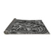 Thickness of Patterned Dark Gray Black Rug, pat3034gry