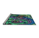 Sideview of Machine Washable Transitional Medium Sea Green Rug, wshpat3034lblu