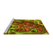 Sideview of Machine Washable Transitional Saffron Red Rug, wshpat3034yw