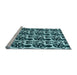 Sideview of Machine Washable Transitional Deep Teal Green Rug, wshpat3035lblu