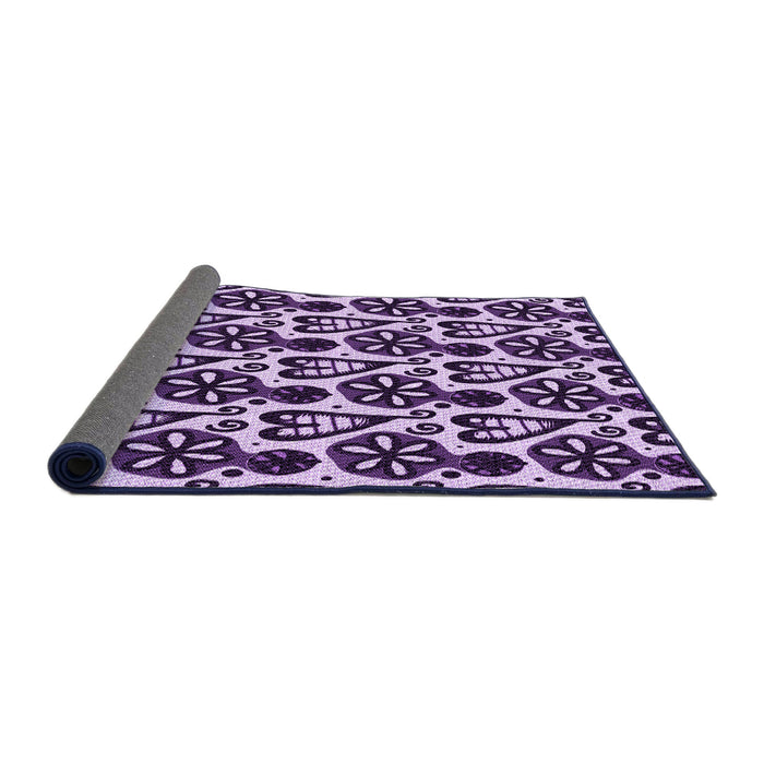 Thickness of Patterned Mauve Purple Rug, pat3035pur