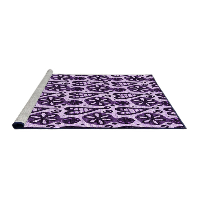 Sideview of Machine Washable Transitional Mauve Purple Rug, wshpat3035pur