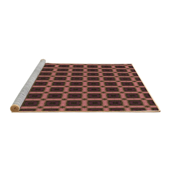 Sideview of Machine Washable Transitional Rust Pink Rug, wshpat3036brn