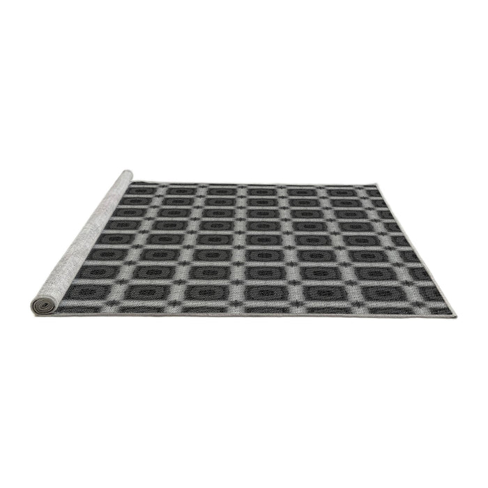 Sideview of Machine Washable Transitional Gunmetal Gray Rug, wshpat3036gry
