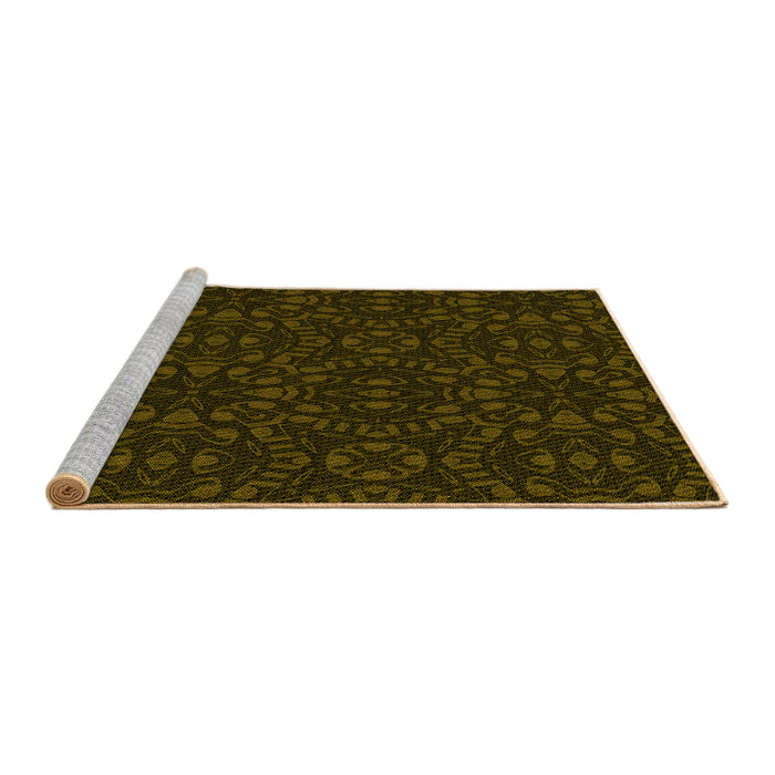 Sideview of Machine Washable Transitional Dark Bronze Brown Rug, wshpat3038yw