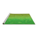 Sideview of Machine Washable Transitional Green Rug, wshpat304grn