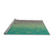 Sideview of Machine Washable Transitional Camouflage Green Rug, wshpat304lblu