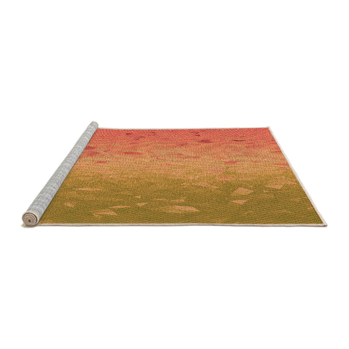 Sideview of Machine Washable Transitional Orange Red Orange Rug, wshpat304org