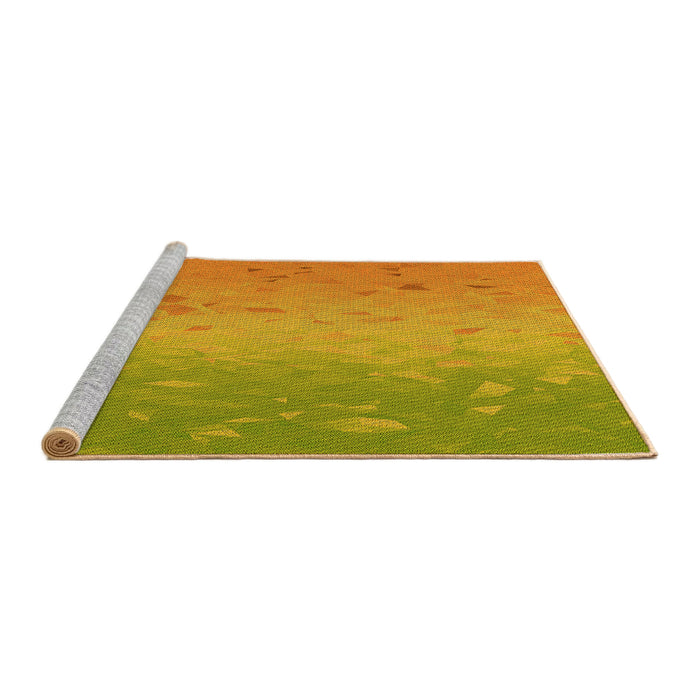 Sideview of Machine Washable Transitional Deep Yellow Rug, wshpat304yw