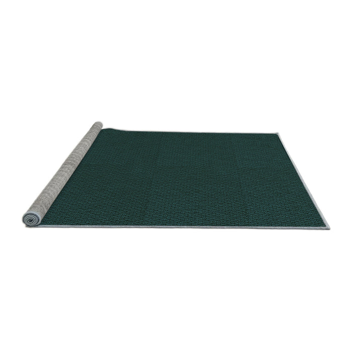 Sideview of Machine Washable Transitional Deep Teal Green Rug, wshpat3041lblu