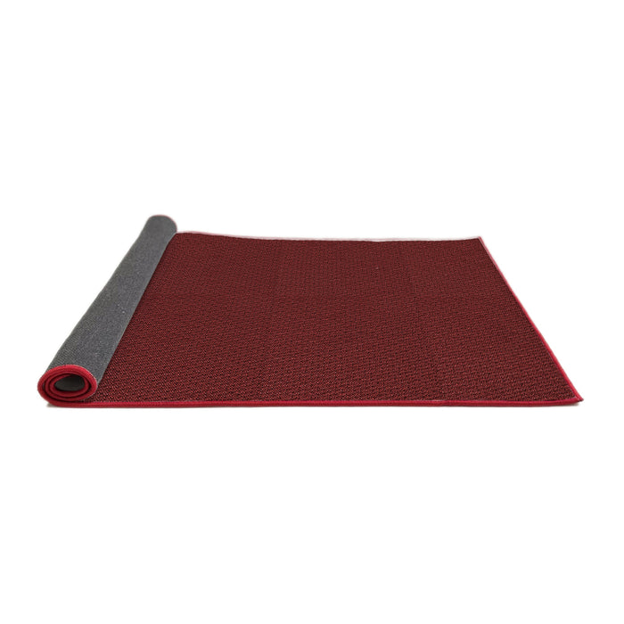 Thickness of Patterned Maroon Red Rug, pat3041rd