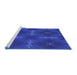 Sideview of Machine Washable Transitional Cobalt Blue Rug, wshpat3045blu