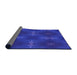 Thickness of Patterned Blue Orchid Blue Rug, pat3045pur