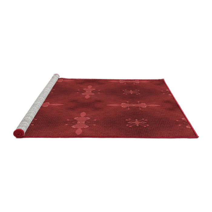 Sideview of Machine Washable Transitional Red Rug, wshpat3045rd