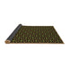 Thickness of Patterned Dark Yellow Green Rug, pat3046brn