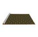 Sideview of Machine Washable Transitional Dark Yellow Green Rug, wshpat3046brn