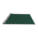 Sideview of Machine Washable Transitional Deep Teal Green Rug, wshpat3046lblu