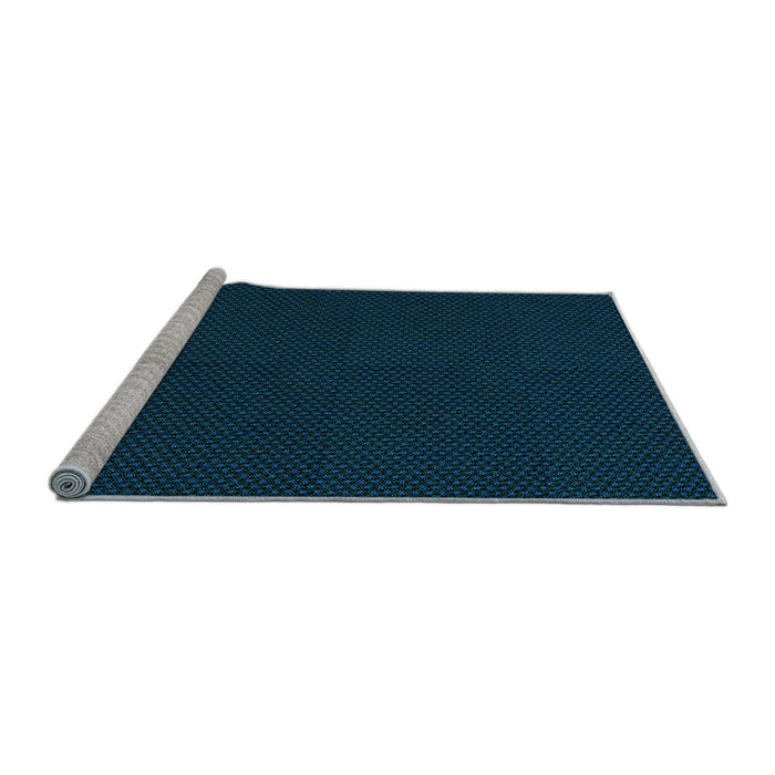 Sideview of Machine Washable Transitional Blue Rug, wshpat3052lblu