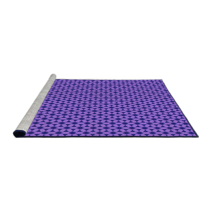 Sideview of Machine Washable Transitional Purple Daffodil Purple Rug, wshpat3053pur