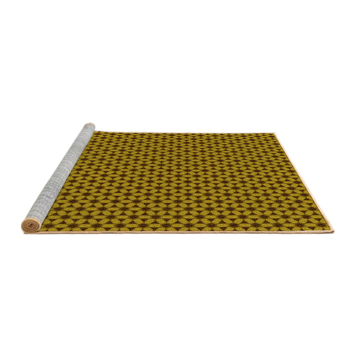 Sideview of Machine Washable Transitional Dark Bronze Brown Rug, wshpat3053yw