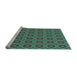 Sideview of Machine Washable Transitional Mint Green Rug, wshpat3055lblu