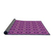 Thickness of Patterned Dark Magenta Purple Rug, pat3055pur