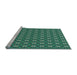 Sideview of Machine Washable Transitional Lime Mint Green Rug, wshpat3056lblu