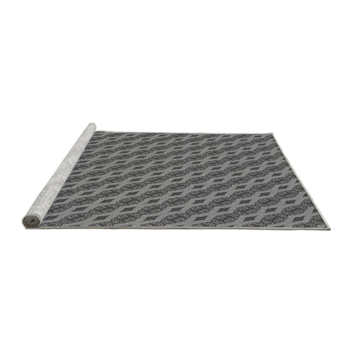 Sideview of Machine Washable Transitional Gray Rug, wshpat3057gry
