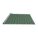 Sideview of Machine Washable Transitional Emerald Green Rug, wshpat3057lblu