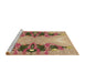 Sideview of Machine Washable Transitional Chestnut Red Rug, wshpat3058brn