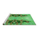 Sideview of Machine Washable Transitional Dark Lime Green Rug, wshpat3058grn