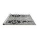 Sideview of Machine Washable Transitional Silver Gray Rug, wshpat3058gry