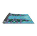 Thickness of Patterned Glacial Blue Ice Blue Rug, pat3058lblu