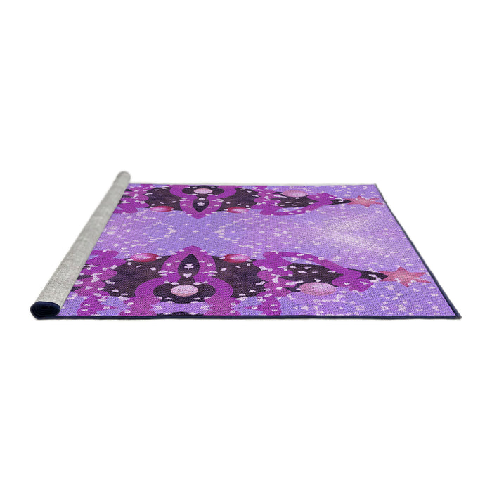 Sideview of Machine Washable Transitional Dark Orchid Purple Rug, wshpat3058pur