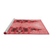 Sideview of Machine Washable Transitional Light Coral Pink Rug, wshpat3058rd