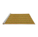 Sideview of Machine Washable Transitional Yellow Rug, wshpat3059org