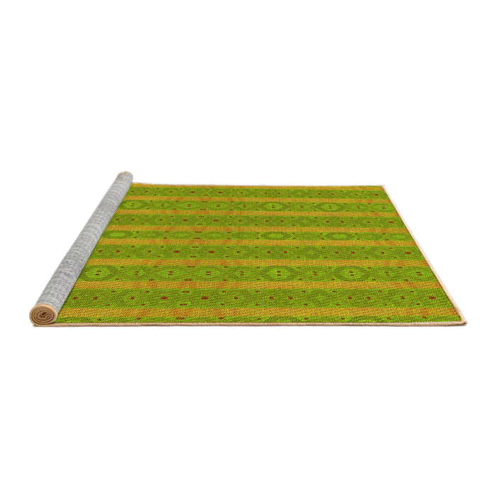 Sideview of Machine Washable Transitional Pistachio Green Rug, wshpat3059yw