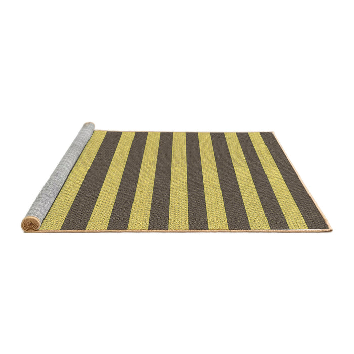 Sideview of Machine Washable Transitional Coffee Brown Rug, wshpat306brn